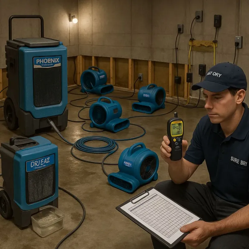 Structural Drying and Dehumidification process in Clay County, MN
